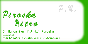 piroska mitro business card